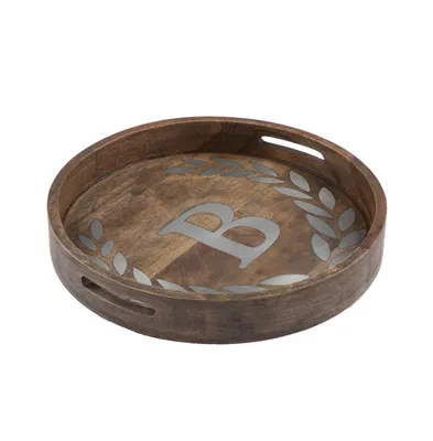 The Gg Collection Heritage Collection Monogram Mango Wood Round Tray