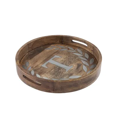 The Gg Collection Heritage Collection Monogram Mango Wood Round Tray