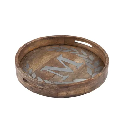 The Gg Collection Heritage Collection Monogram Mango Wood Round Tray