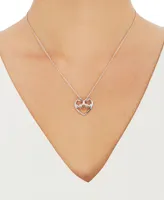 Mom Diamond Heart Necklace in Sterling Silver and 14k Gold (1/10 ct. t.w.)