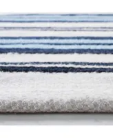 Lauren Ralph Lauren Leopold Stripe LRL2462B White French Blue Outdoor Area Rug Collection