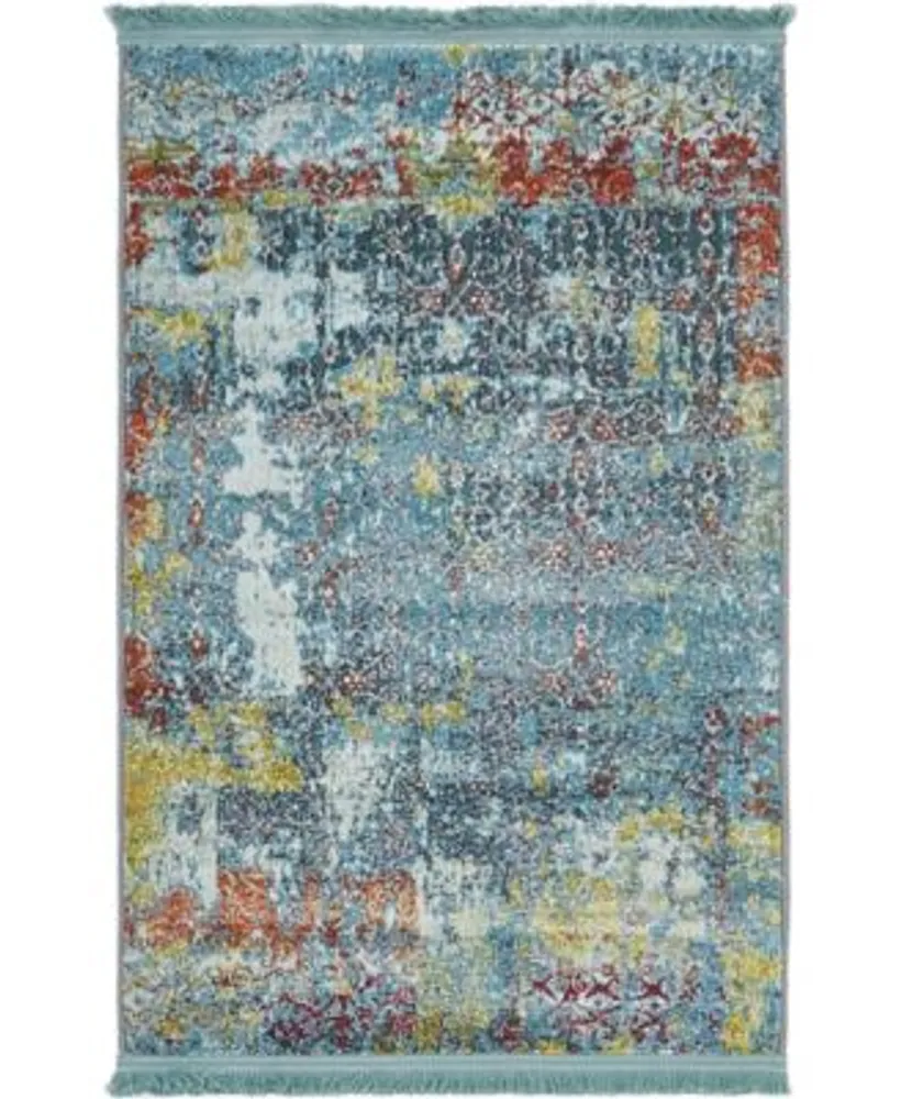 Bayshore Home Kenna Ken8 Teal Area Rug Collection