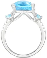 Blue Topaz (5 ct. t.w.) & White Topaz (1/4 ct. t.w.) Ring in Sterling Silver