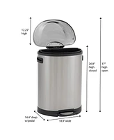 Household Essentials Stainless Steel 50L Aspen Oval Step Trash Can