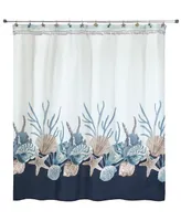 Avanti Blue Lagoon Ombre Seashells Shower Curtain, 72" x 72"