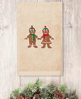 Linum Home Christmas Gingerbread Embroidered 100% Turkish Cotton Hand Towel