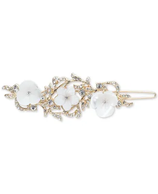 lonna & lilly Gold-Tone Pave & Mother-of-Pearl Flower Hair Barrette