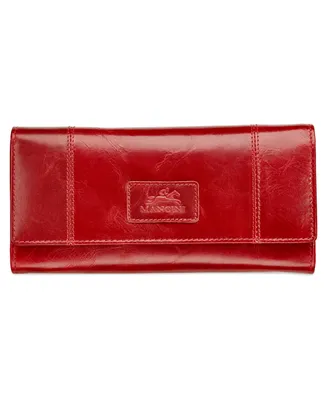 Mancini Casablanca Collection Rfid Secure Ladies Trifold Wing Wallet