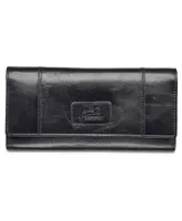 Mancini Casablanca Collection Rfid Secure Ladies Trifold Wing Wallet