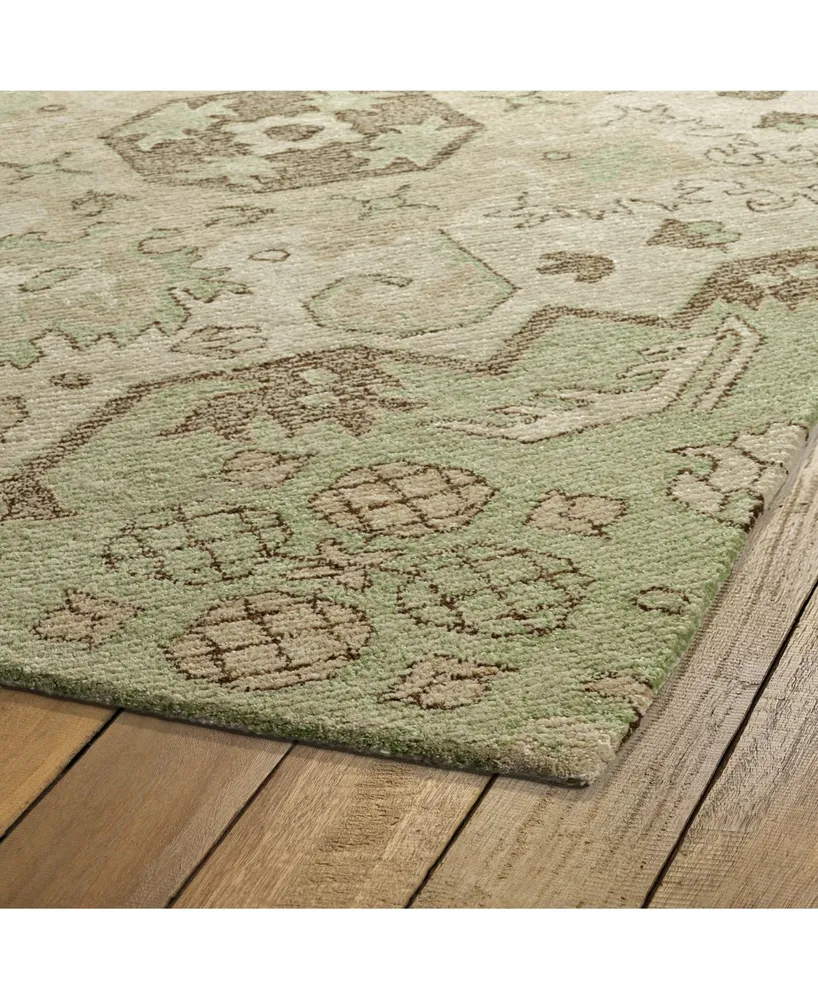 Kaleen Weathered WTR02-50 Green 4 'x 6' Outdoor Area Rug