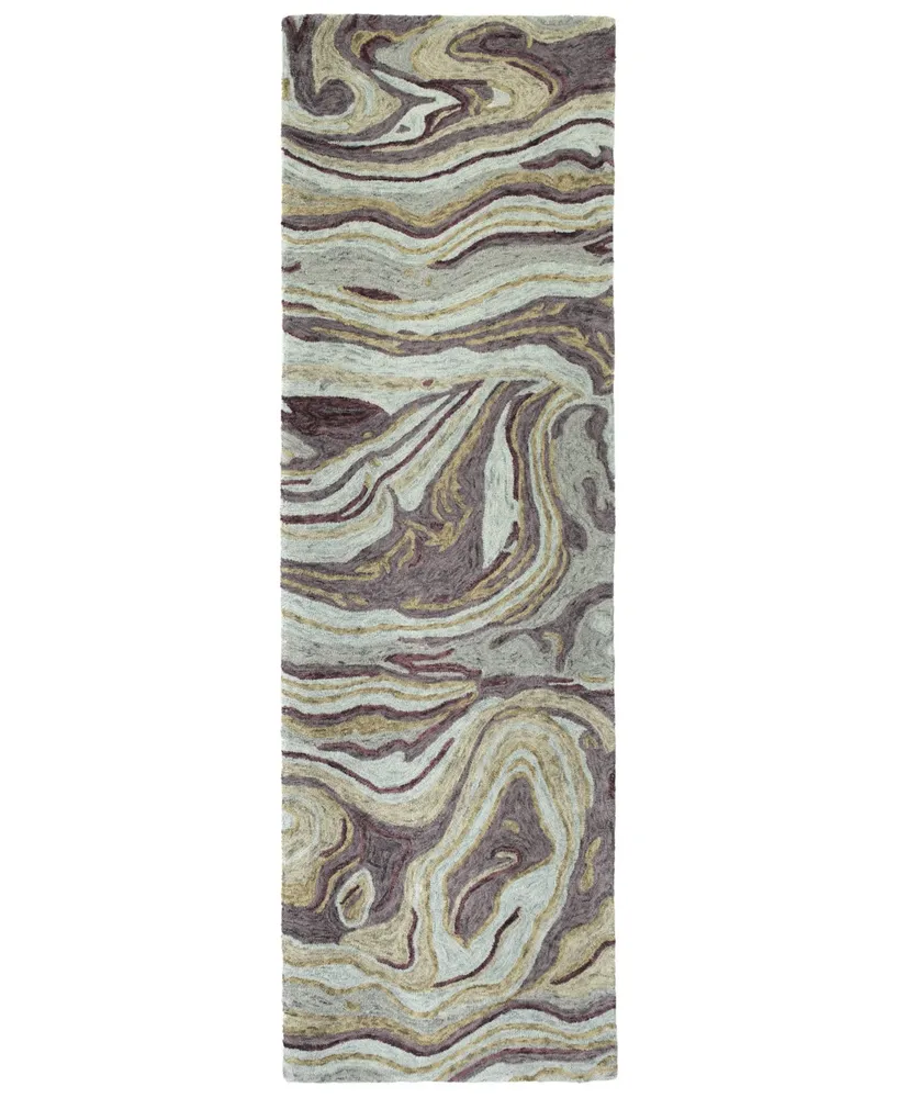 Kaleen Marble MBL03-65 Aubergine 2'6" x 8' Runner Rug