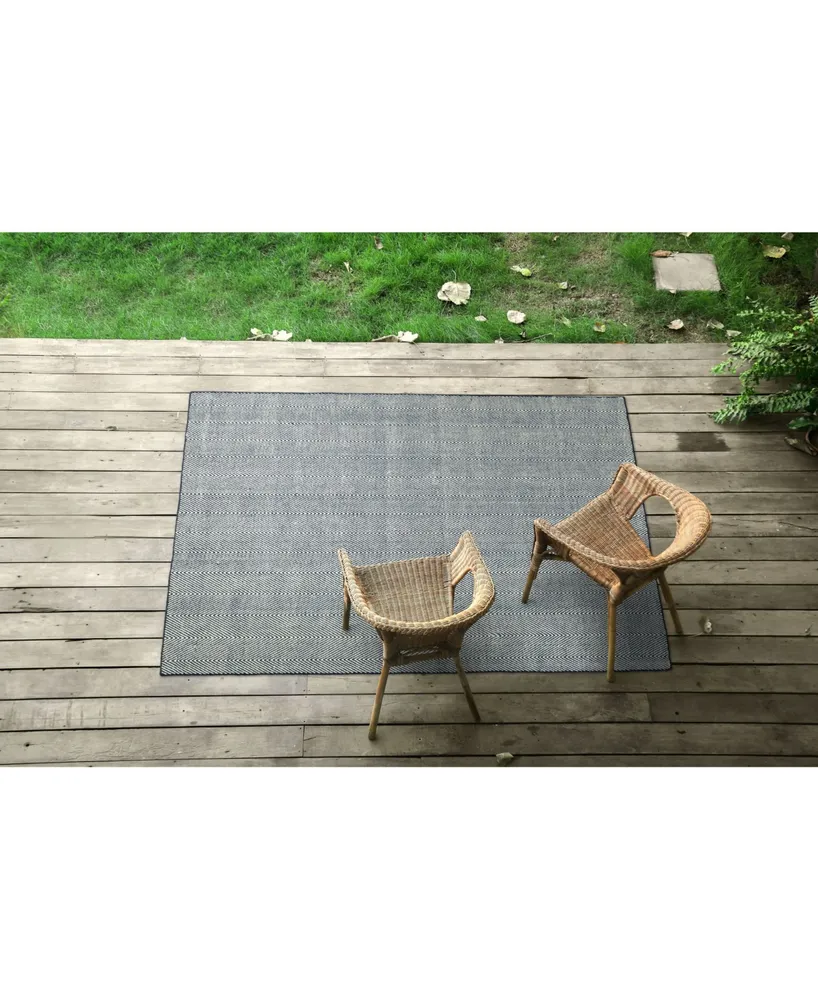 Kaleen Ziggy ZIG01-22 Navy 5' x 7'6" Outdoor Area Rug