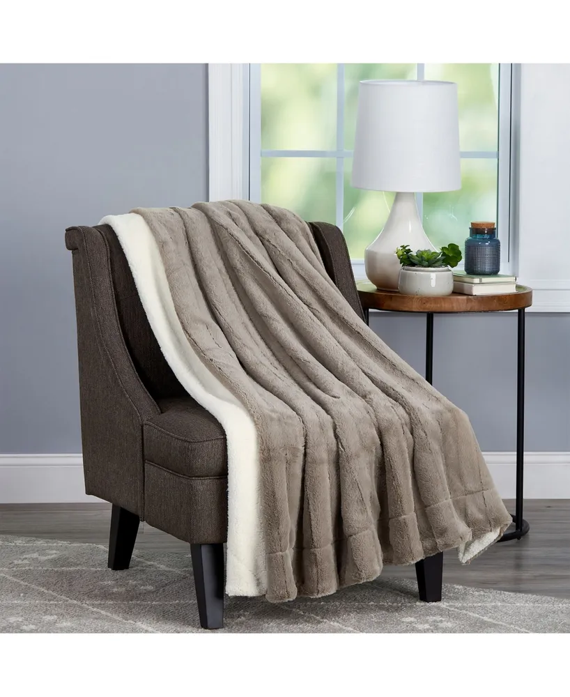 Baldwin Home Oversized Soft Fluffy Vintage-Look Throw Blanket