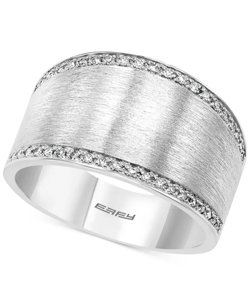 Effy Diamond Satin Finish Statement Ring (1/8 ct. t.w.) in Sterling Silver