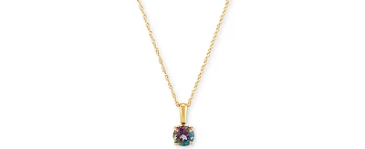 Birthstone 18" Pendant Necklace in 14k Gold or 14k White Gold