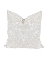 Manor Luxe Jacquard Crewel Embroidered Pillow, 20" x 20" with Feather Insert