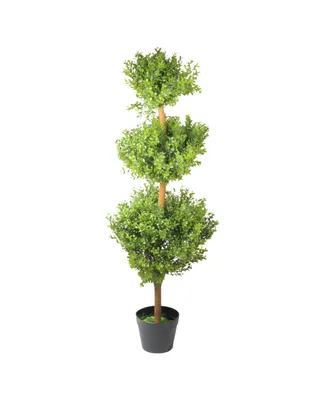 Northlight Potted Two-Tone Murraya Artificial Triple Ball Topiary Christmas Tree - Unlit