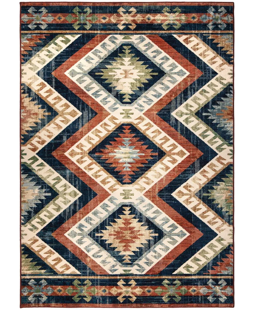 Orian Alexandria Kilim Diamonds Faded Red 5'1" x 7'6" Area Rug