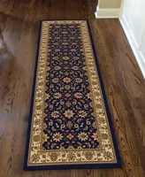 Closeout! Km Home 1592/1084/Navy Pesaro Blue 2'2" x 7'7" Runner Rug