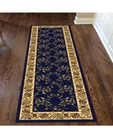 Closeout! Km Home 1427/1744/Navy Navelli Blue 2'2" x 8' Runner Rug