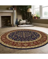 Closeout! Km Home 1318/1546/Navy Navelli Blue 5'3" x 5'3" Round Area Rug