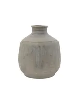 Terracotta Vase with 2-Tone Reactive Glaze, Green