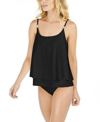 Michael Michael Kors Layered Tankini Top Shirred Bikini Bottoms