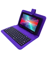 Linsay New 7" Wi-Fi Tablet 64GB Android 13 Google Certified with Protective Purple Keyboard Case