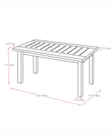 Corliving Distribution Miramar 4 Piece Hardwood Outdoor Chair and Coffee Table Set