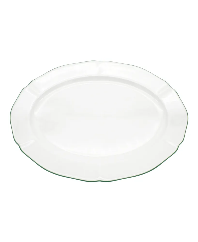 Twig New York Amelie Forest Green Rim 14" Oval Platter