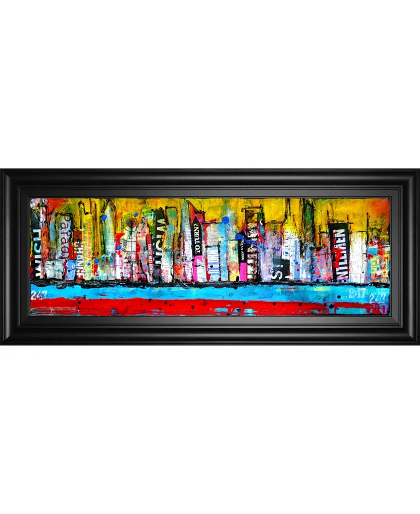 Classy Art Skyline by Erin Ashley Framed Print Wall Art - 18" x 42"