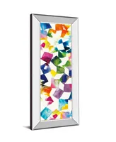 Classy Art Colorful Cubes Il by Wild Apple Portfolio Mirror Framed Print Wall Art - 18" x 42"