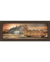 Classy Art Sunset on The Farm by Lori Dieter Framed Print Wall Art - 18" x 42"