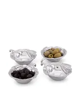 Arthur Court Sand-Cast Aluminum, Set of 4 Olive Pattern Sauce Bowls