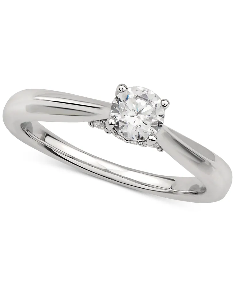 1-1/2 CT. Certified Diamond Solitaire Engagement Ring in 14K White