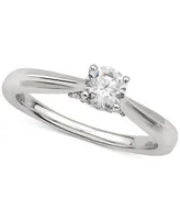 Gia Certified Diamond Solitaire Engagement Ring (1/2 ct. t.w.) in 14k White Gold