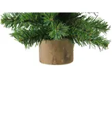 Northlight 12" Alpine Artificial Christmas Tree With Wood Base Table Top Decoration - Unlit