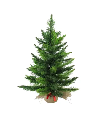 Northlight 24" Mini Balsam Pine Artificial Christmas Tree in Burlap Base
