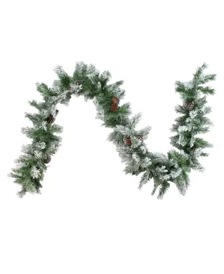 Northlight 9' Flocked Angel Pine with Pine Cones Artificial Christmas Garland - Unlit