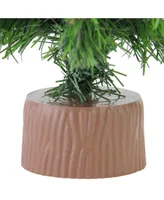 Northlight 12" Mini Pine Artificial Christmas Tree in Faux Wood Base - Unlit