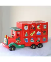 Northlight 14" Children's Advent Calendar Red Storage Truck Christmas Decoration