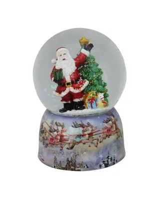 Northlight 5.75" Musical Waving Santa Claus and Christmas Tree Water Globe