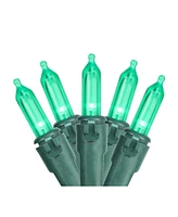 Northlight Set of 50 Green Led Mini Christmas Lights 4" Spacing - Green Wire