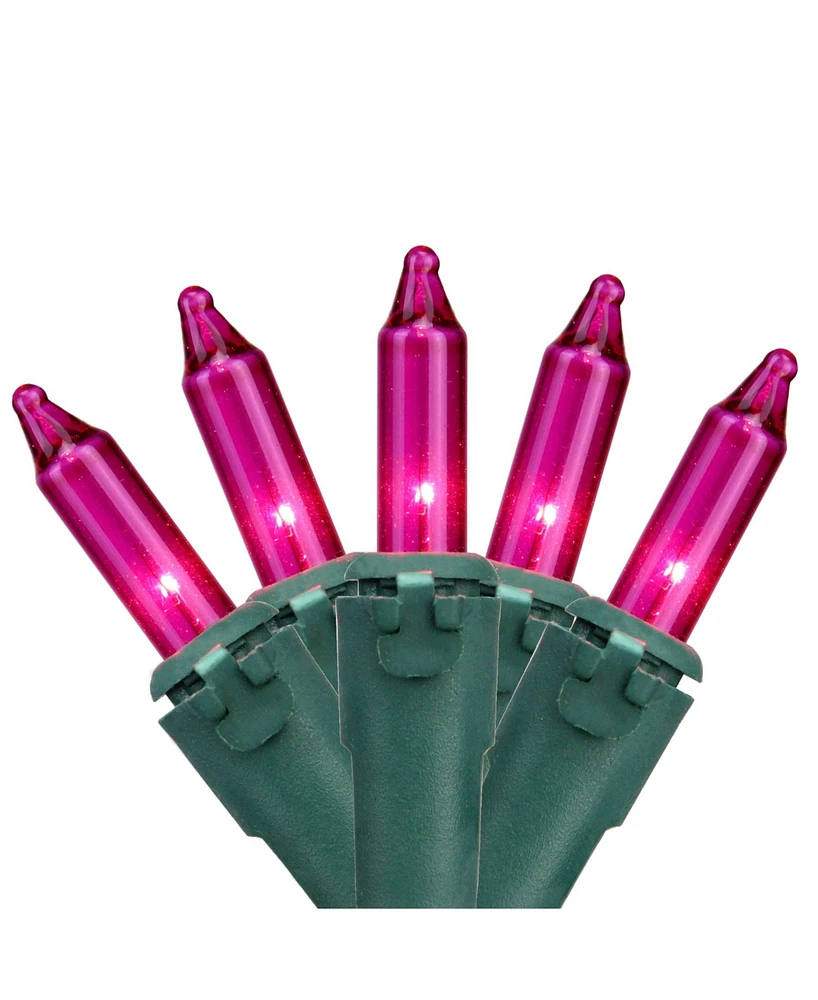 Northlight Set of 50 Pink Mini Christmas Lights 2.5" Spacing - Green Wire