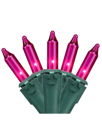 Northlight Set of 50 Pink Mini Christmas Lights 2.5" Spacing - Green Wire