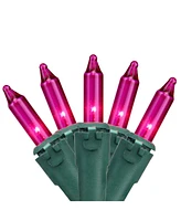 Northlight Set of 50 Pink Mini Christmas Lights 2.5" Spacing - Green Wire