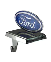 Northlight 5" Iconic "Ford" Logo Silver Plated Weighted Christmas Stocking Holder