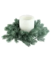 Northlight 12" Traditional Frosted Green Pine Decorative Christmas Wreath