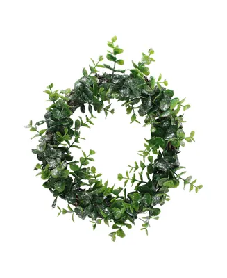 Northlight 8.75" Sparkling Silver and Green Grass Decorative Christmas Wreath