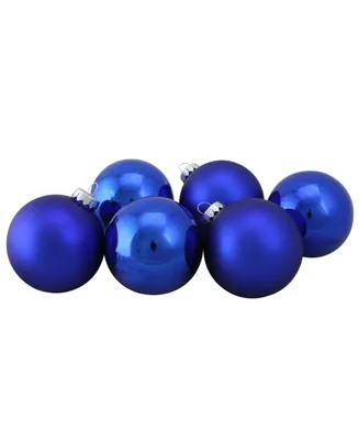 Northlight 6-Piece Shiny and Matte Glass Ball Christmas Ornament Set 3.25" 80mm